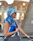 Blue Jungle Spring Silk Scarf