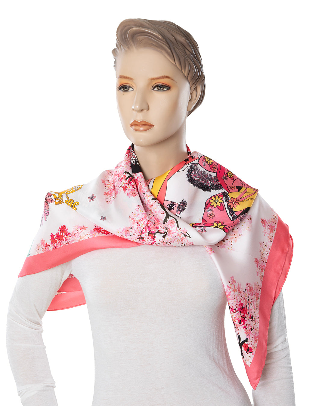 Delicate silk scarf in pastel colors