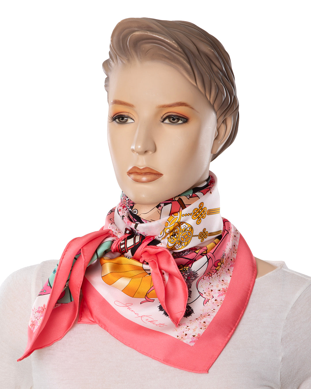 Stylish way to tie a silk scarf around the neck