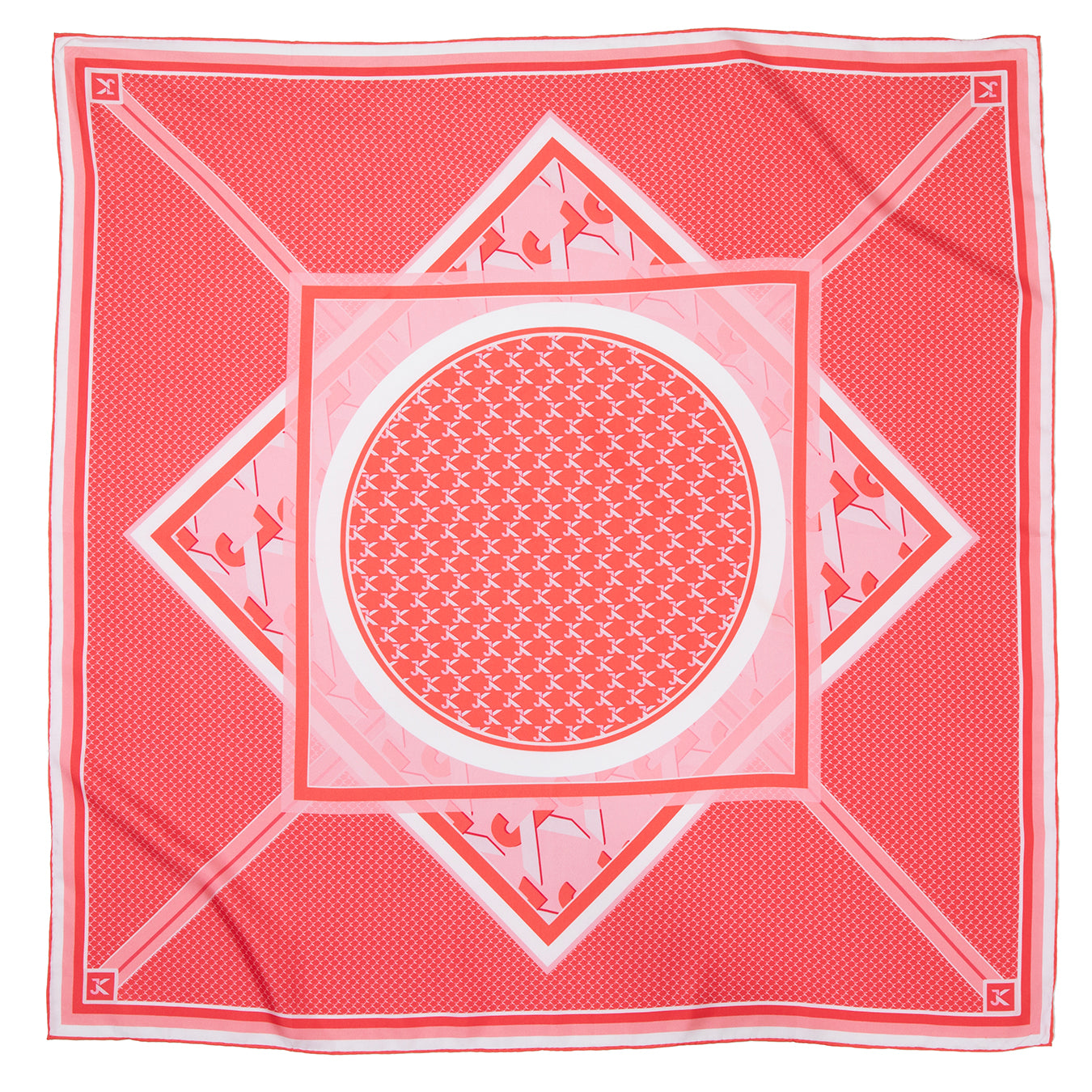 Coral logo silk scarf