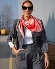 Coral logo silk scarf