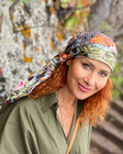 Floral spring silk scarf