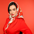 Geometry red spring silk scarf