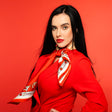 Geometry red spring silk scarf