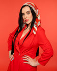 Geometry red spring silk scarf