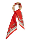 Geometry red spring silk scarf