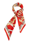 Geometry red spring silk scarf