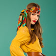 Hippie autumn silk scarf