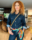 Hippie autumn silk scarf