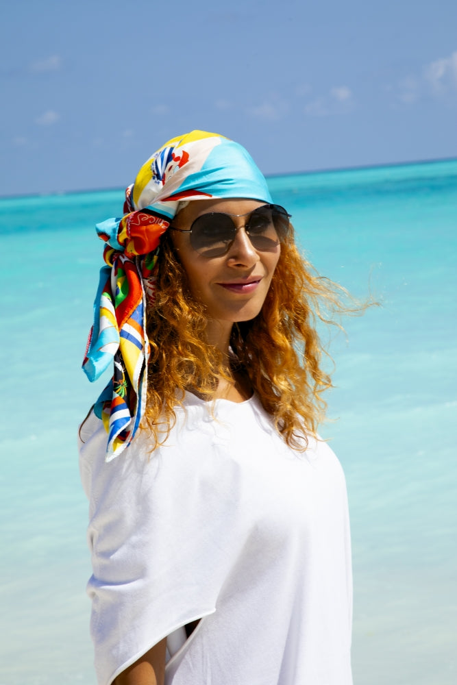 NAVY silk scarf