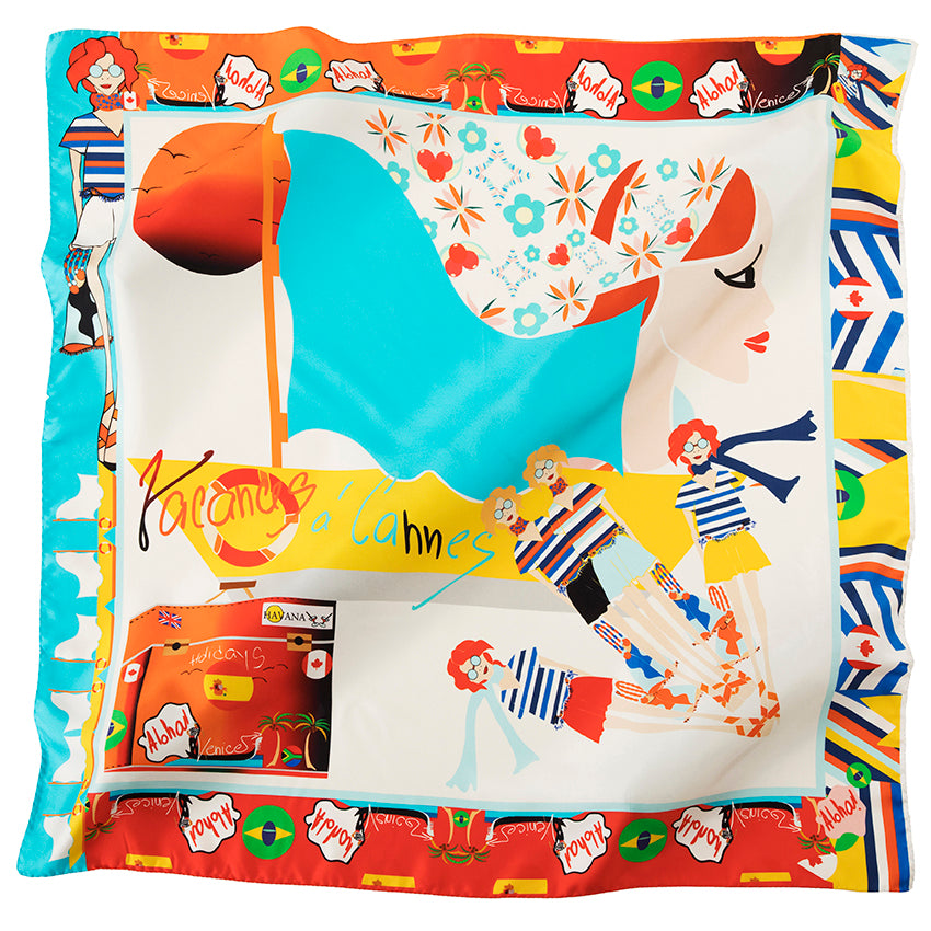 NAVY silk scarf