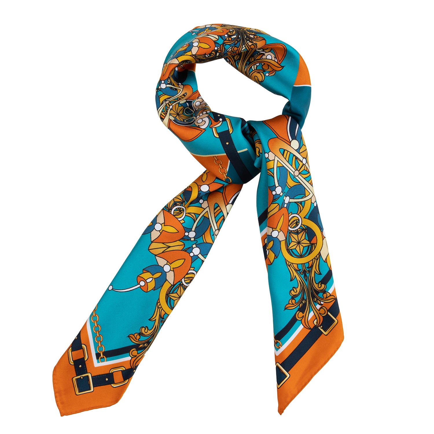 Ornament autumn silk scarf