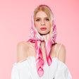 Pink folk summer silk scarf