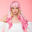 Pink folk summer silk scarf