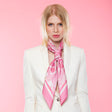 Pink folk summer silk scarf