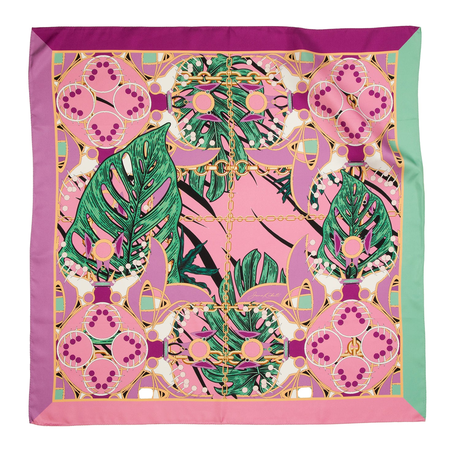 Tartan Jungle silk scarf