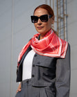 Coral logo silk scarf