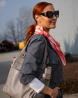 Coral logo silk scarf