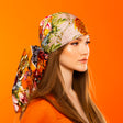 Floral spring silk scarf