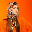 Floral spring silk scarf