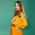 Hippie autumn silk scarf