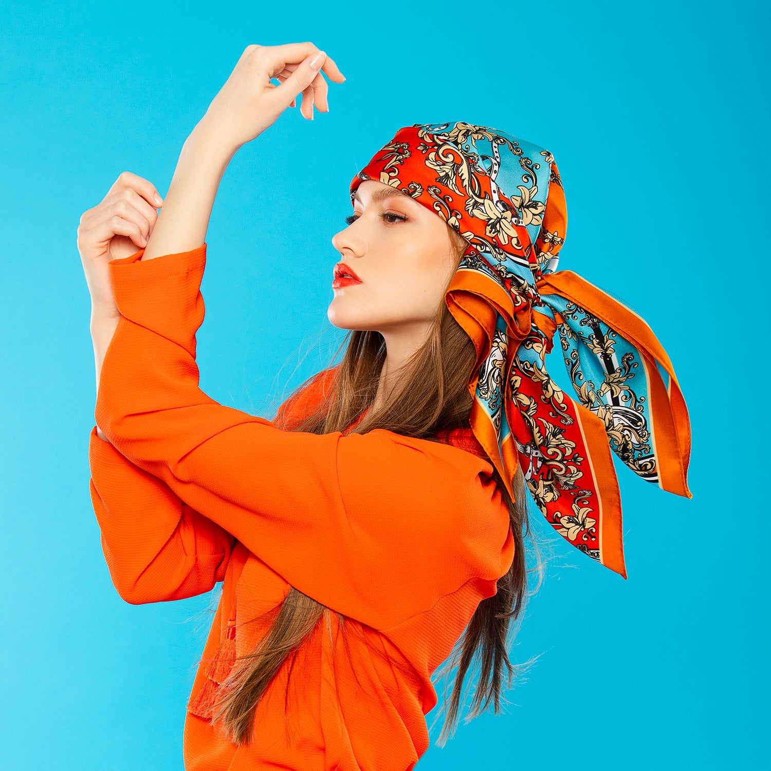 Jarní hedvábný šátek Kimono
