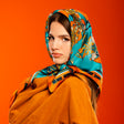 Ornament autumn silk scarf
