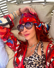 Reddish silk scarf